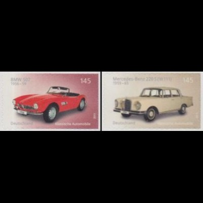 D,Bund Mi.Nr. 3147-48 Klass.deutsche Automobile, BMW u.Mercedes, skl. (2 Werte)