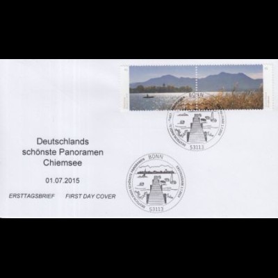 D,Bund Mi.Nr. Zdr.3162-63 Panorama Chiemsee m.Fraueninsel u.Alpen