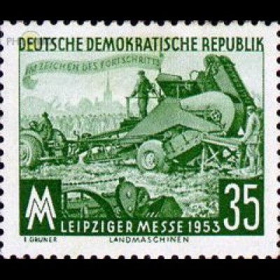 D,DDR Mi.Nr. 381 Leipziger Herbstmesse 53, Kartoffelrodemaschine (35)