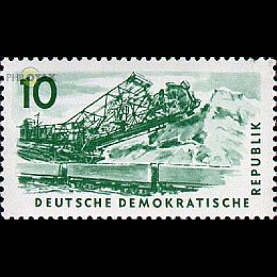 D,DDR Mi.Nr. 569 Förderung Kohlenbergbau, Bagger hinter Eisenbahwaggons (10)
