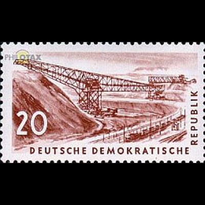 D,DDR Mi.Nr. 570 Förderung Kohlenbergbau, Förderbrücke mit Tagebau (20)