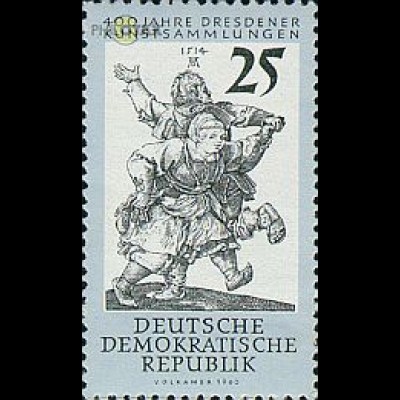 D,DDR Mi.Nr. 792 Dresdner Kunstsammlungen, Dürer, Tanzende Bauern (25)