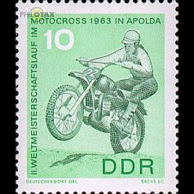 D,DDR Mi.Nr. 972 Motorrad WM, Moto-Cross-Fahrer (10)