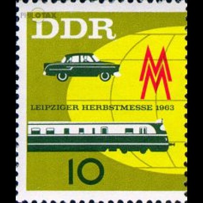 D,DDR Mi.Nr. 976 Leipziger Herbstmesse, Auto, Eisenbahn (10)