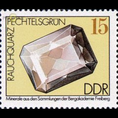 D,DDR Mi.Nr. 2007 Minerale, Rauchquarz, Pechtelsgrün, Vogtland (15)