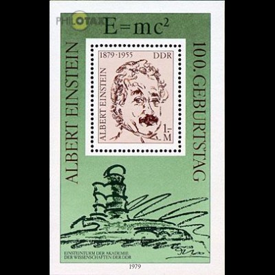 D,DDR Mi.Nr. Block 54 100. Geburtstag Albert Einstein