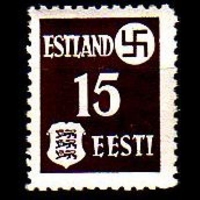 D, Estland Mi.Nr. 1x Freimarken Landespost,Hak.kreuz,estn. Wappen (15)