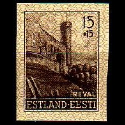 D, Estland Mi.Nr. 4U Freim. Wiederaufbau von Estland, Turm, ungezähnt (15+15)