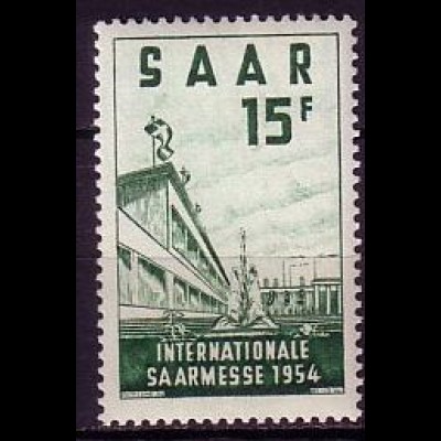 D, Saar, Mi.Nr. 348 Int. Saarmesse 1954 (15 Fr)