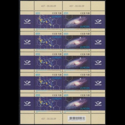 Estland Mi.Nr. Klbg.637-38 Europa 09, Astronomie Universum-Struktur (m.5x637-38)
