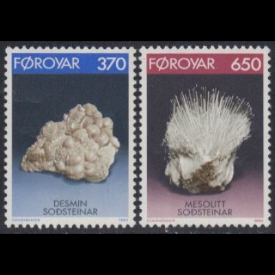 Färöer Mi.Nr. 237-38 Mineralien, Stilbit und Mesolith (2 Werte)