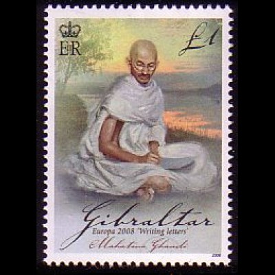 Gibraltar Mi.Nr. 1284 Europa 08, Der Brief, Mahatma Gandhi (1)