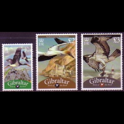 Gibraltar Mi.Nr. 1337-39 Freim. Vögel (3 Werte)