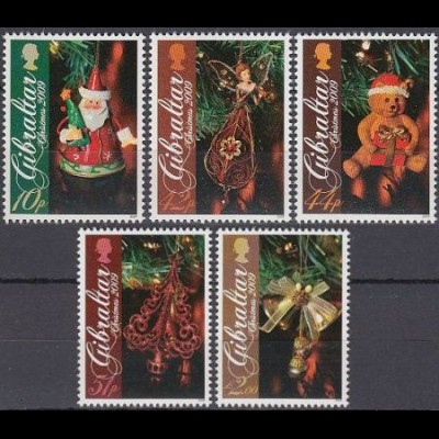 Gibraltar Mi.Nr. 1354-58 Weihnachten, Christbaumschmuck (5 Werte)