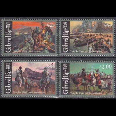 Gibraltar Mi.Nr. 1448-51 1300 Jahre Schlacht am Rio Guadalete (4 Werte)