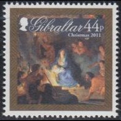 Gibraltar Mi.Nr. 1454 Weihnachten, Gemälde Christi Geburt v.Le Brun (44)