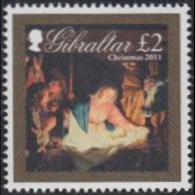 Gibraltar Mi.Nr. 1456 Weihnachten, Gemälde Christi Geburt v.van Honthorst (2)