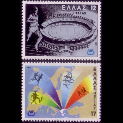 Griechenland Mi.Nr. 1447-1448 Leichtathletik-EM Athen (2 Werte)