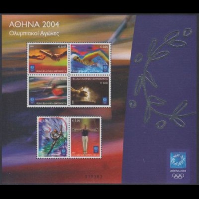 Griechenland Mi.Nr. Block 29 Olympia 2004 Athen, olympische Disziplinen