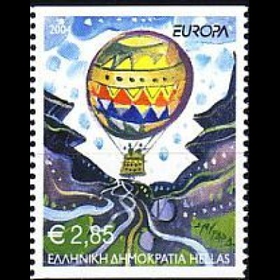 Griechenland Mi.Nr. 2225 C Europa 2004; Heißluftballon (senkrecht gez.) (2,85)