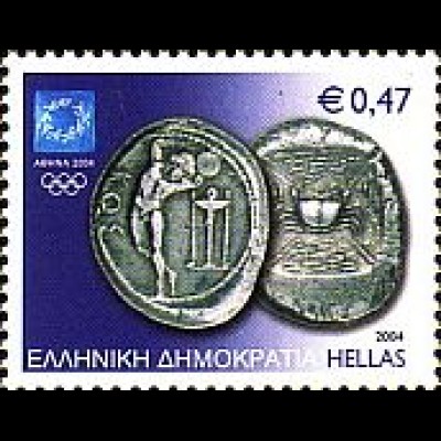 Griechenland Mi.Nr. 2226 Olympia 2004 (XV); 3-Drachmen-Silbermünze (0,47)