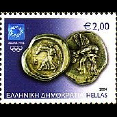 Griechenland Mi.Nr. 2228 Olympia 2004 (XV); 4-Drachmen-Silbermünze (2,00)