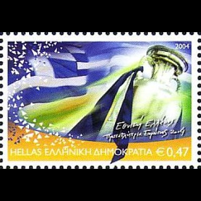 Griechenland Mi.Nr. 2230 Fußball-EM 04; National Flagge Griechenland (0,47)