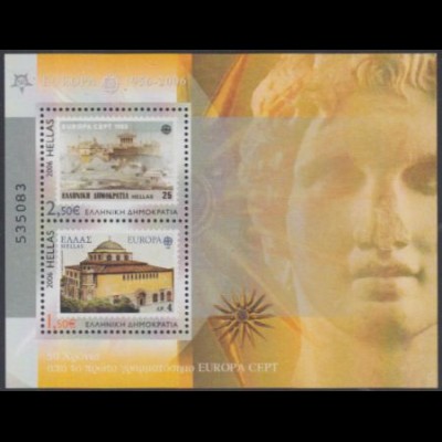 Griechenland Mi.Nr. Block 40 50Jahre Europamarken, u.a.Akropolis