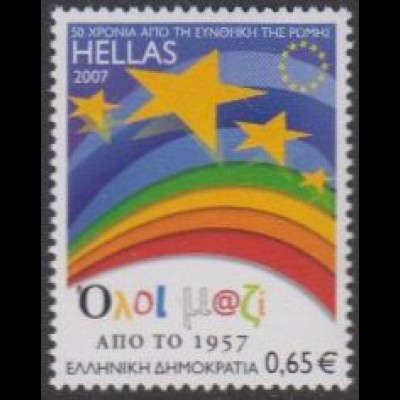 Griechenland MiNr. 2416 50J. Römische Verträge, Regenbogen, EuropaSterne (0,65)