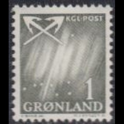 Grönland Mi.Nr. 47 Freim. Nordlicht, Sternbilder Gr.Wagen+Polarstern (1)