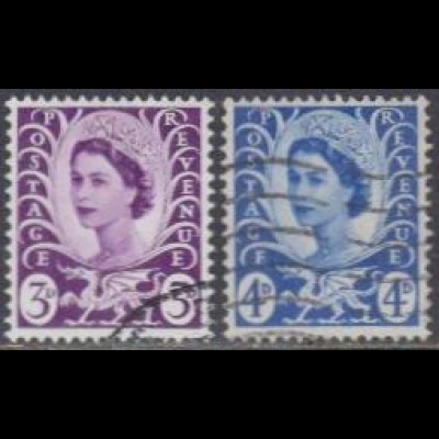 GB-Wales Mi.Nr. 7-8 Freim.Königin Elisabeth II (2 Werte)