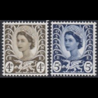 GB-Wales Mi.Nr. 9-10 Freim.Königin Elisabeth II (2 Werte)
