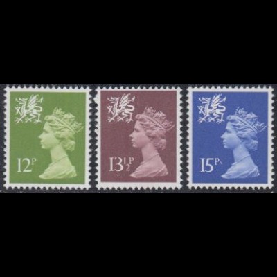 GB-Wales Mi.Nr. 28-30 Freim.Königin Elisabeth II (3 Werte)