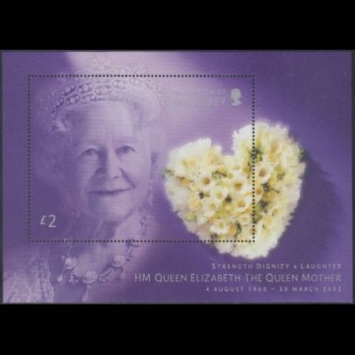 Guernsey Mi.Nr. Block 31 Tod von Königinmutter Elisabeth