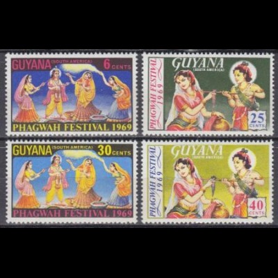 Guyana Mi.Nr. 330-33 Phagwa-Fest der Hindus (4 Werte)