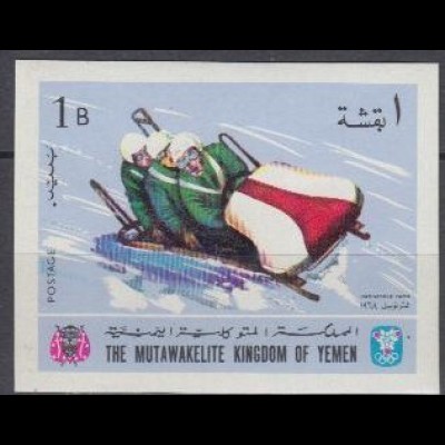 Jemen (Königreich) Mi.Nr. 454B Olympia 1968 Grenoble, Bob (1)