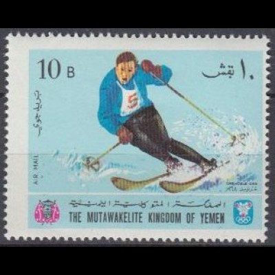 Jemen (Königreich) Mi.Nr. 459A Olympia 1968 Grenoble, Abfahrtslauf (10)