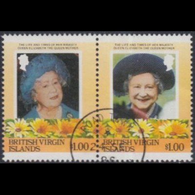 Jungferninseln Mi.Nr. 529-30 85.Geb. Königinmutter Elisabeth (Paar)
