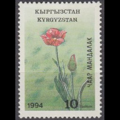 Kirgisien Mi.Nr. 31A Einheimische Flora, Tulipa greigii, gez. (10)