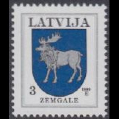 Lettland Mi.Nr. 372C V Freim. Wappen, Zemgale, Jahreszahl 1999 (3)