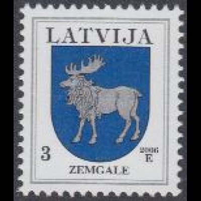 Lettland Mi.Nr. 372D IX Freim. Wappen, Zemgale, Jahreszahl 2006 (3)