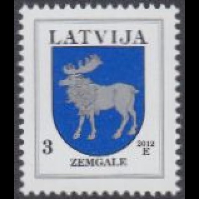 Lettland Mi.Nr. 372C XIII Freim. Wappen, Zemgale, Jahreszahl 2012 (3)