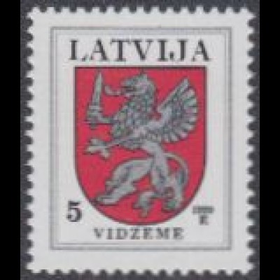 Lettland Mi.Nr. 373C V Freim. Wappen, Vidzeme, Jahreszahl 1999 (5)
