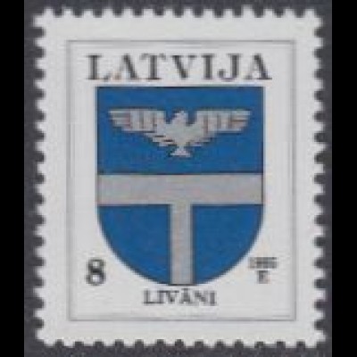 Lettland Mi.Nr. 399 I Freim. Wappen, Livani, Jahreszahl 1995 (8)