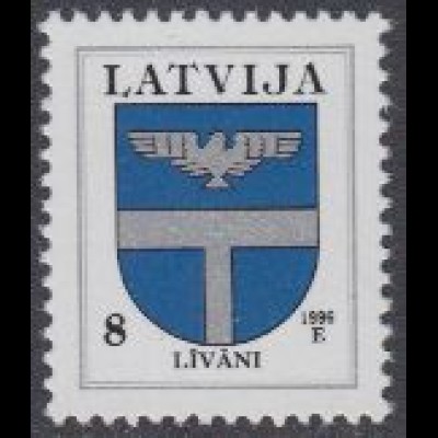 Lettland Mi.Nr. 399 II Freim. Wappen, Livani, Jahreszahl 1996 (8)