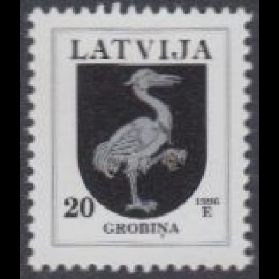 Lettland Mi.Nr. 401 II Freim. Wappen, Grobina, Jahreszahl 1996 (20)
