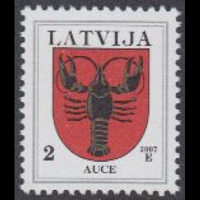 Lettland Mi.Nr. 421D IX Freim. Wappen, Auce, Jahreszahl 2007 (2)