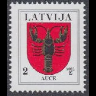 Lettland Mi.Nr. 421C XI Freim. Wappen, Auce, Jahreszahl 2011 (2)