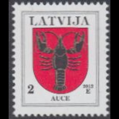 Lettland Mi.Nr. 421C XII Freim. Wappen, Auce, Jahreszahl 2012 (2)