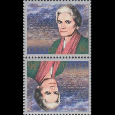 Lettland Mi.Nr. 423 Europa 96, Berühmte Frauen, Zenta Maurina (Kehrdruckpaar)
